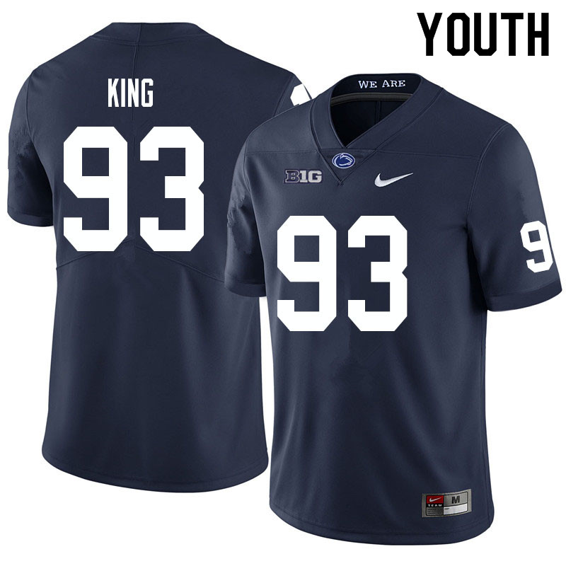 Youth #93 Bradley King Penn State Nittany Lions College Football Jerseys Sale-Navy